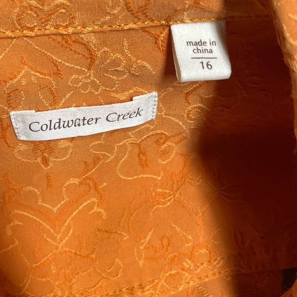 Coldwater Creek Women’s Orange 16 Embroidered 3 Button Blazer in EUC - Picture 7 of 10